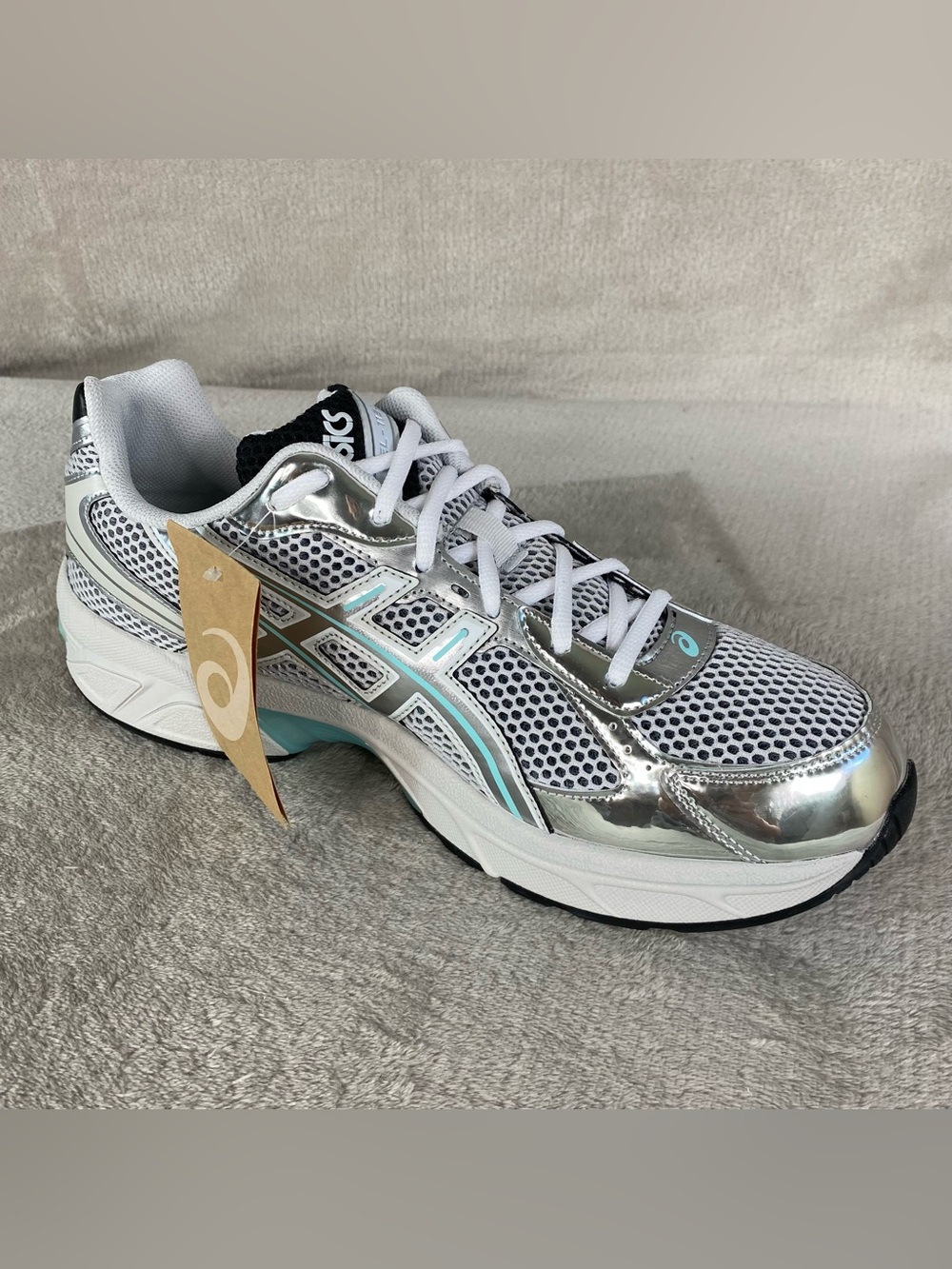 Asics Gel-1130 White Silver Mint Mens Size 12 Running Shoes 1203B062 NEW - Picture 4 of 10